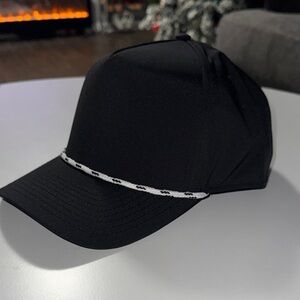 Black Baseball Cap with White Trim